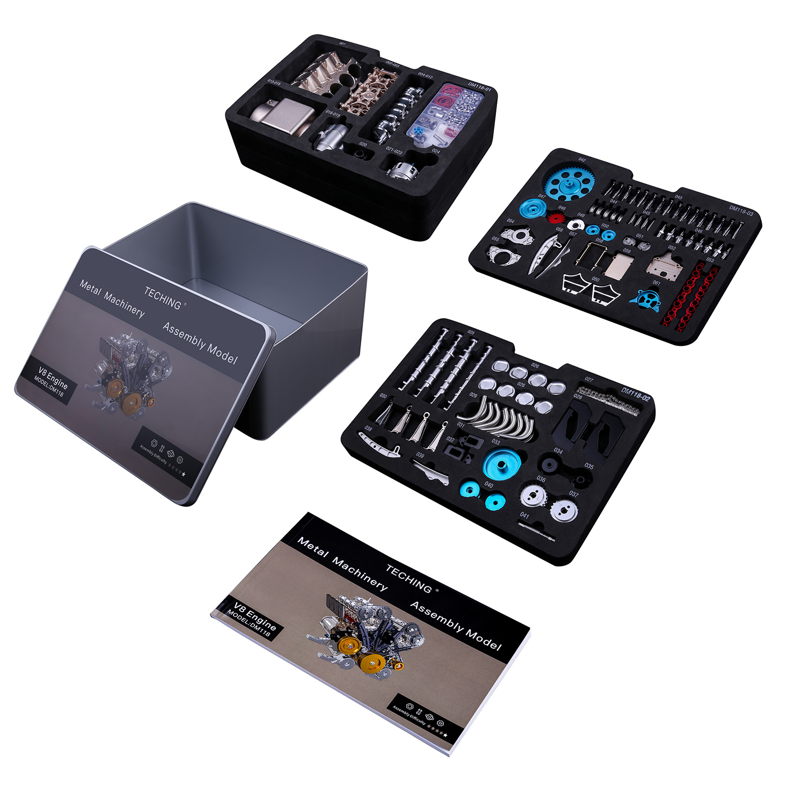 500 + قطعة DIY V8 محرك نموذج م - مراجعة Model Kit Engine وسعره