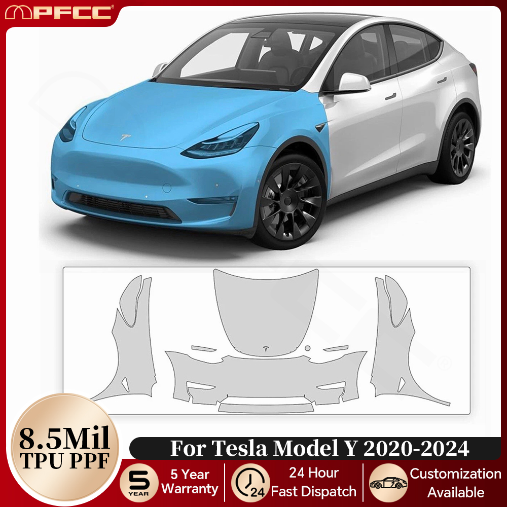 قبل قطع PPF ل تسلا نموذج Y 202 - مراجعة Paint Model Kit وسعره